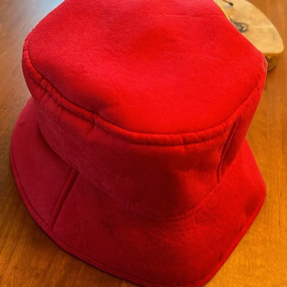 Betmar New York Red Sherpa Lined Bucket Hat